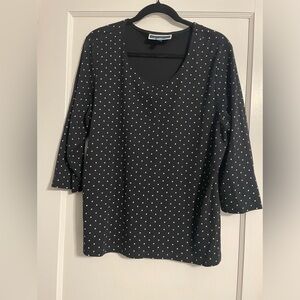 Karen Scott Black Polka Dot Top